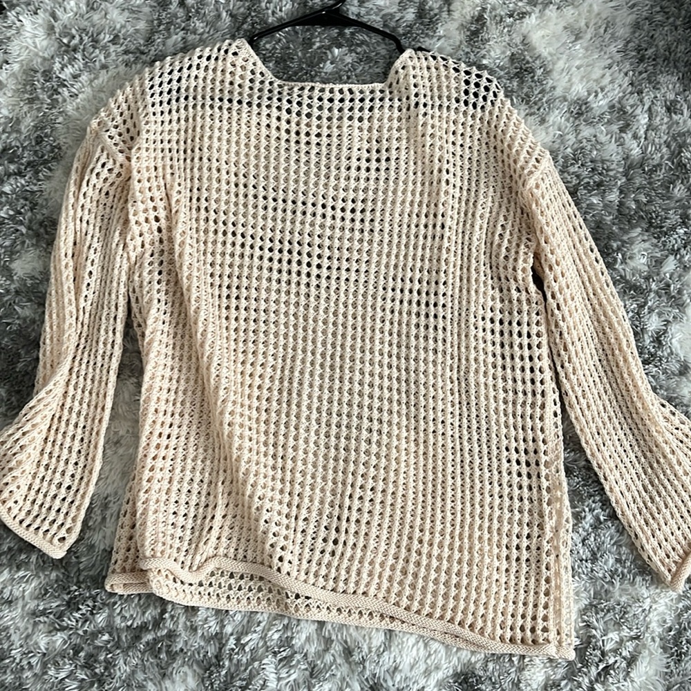 Cream/Beige see through oversized sweater size medium